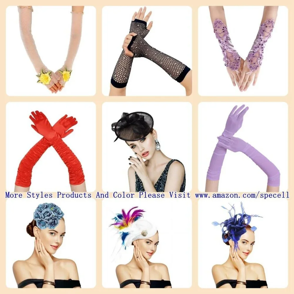 Women's A-Mesh-‌White Rhinestone Sparkly Elbow Length Gloves Halloween Costumes